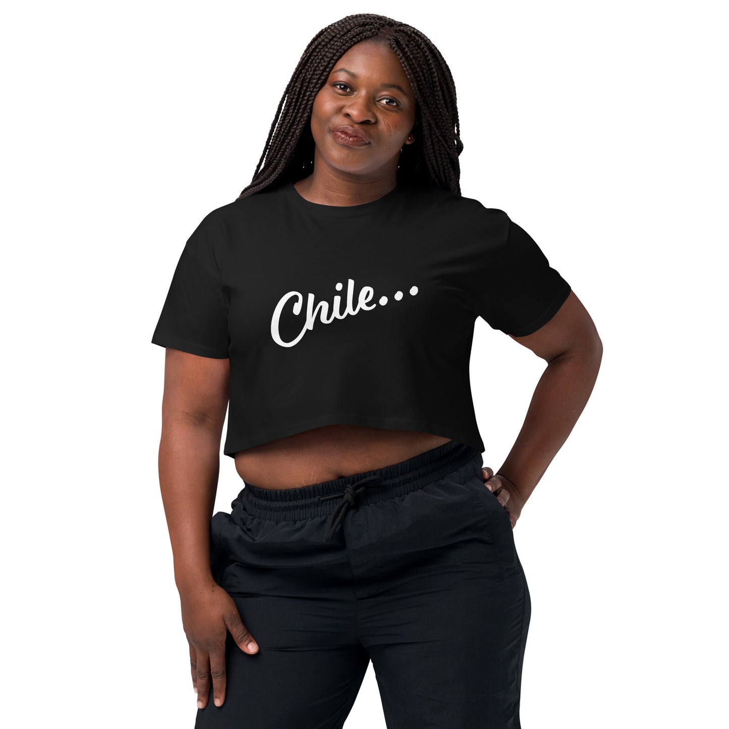 Whew Chile... Black Crop Top